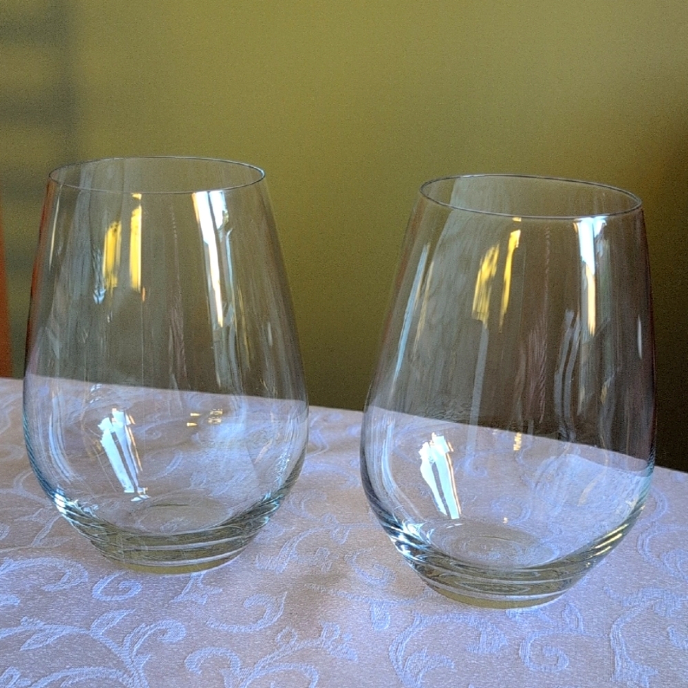 2/$30 *Clearout* EUC Maxwell & Williams Clear Stemless Wine Glasses